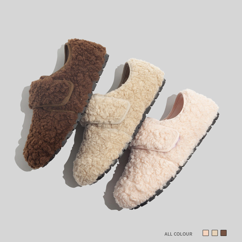 Damen Hausschuhe mit weichem Fleece-Futter und verstellbarem Klettverschluss R&B