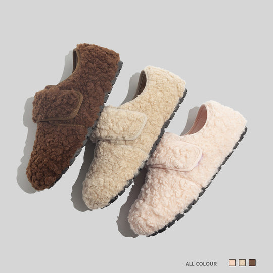Damen Hausschuhe mit weichem Fleece-Futter und verstellbarem Klettverschluss R&B