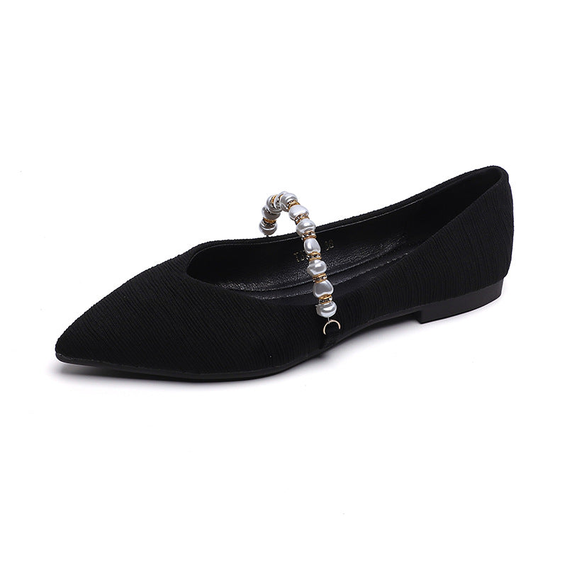 Damen Ballerinas mit modischer Perlen-Schnalle R&B