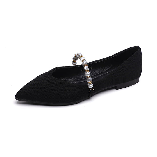 Damen Ballerinas mit modischer Perlen-Schnalle R&B