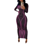 Damen Maxikleid mit strukturiertem Design R&B