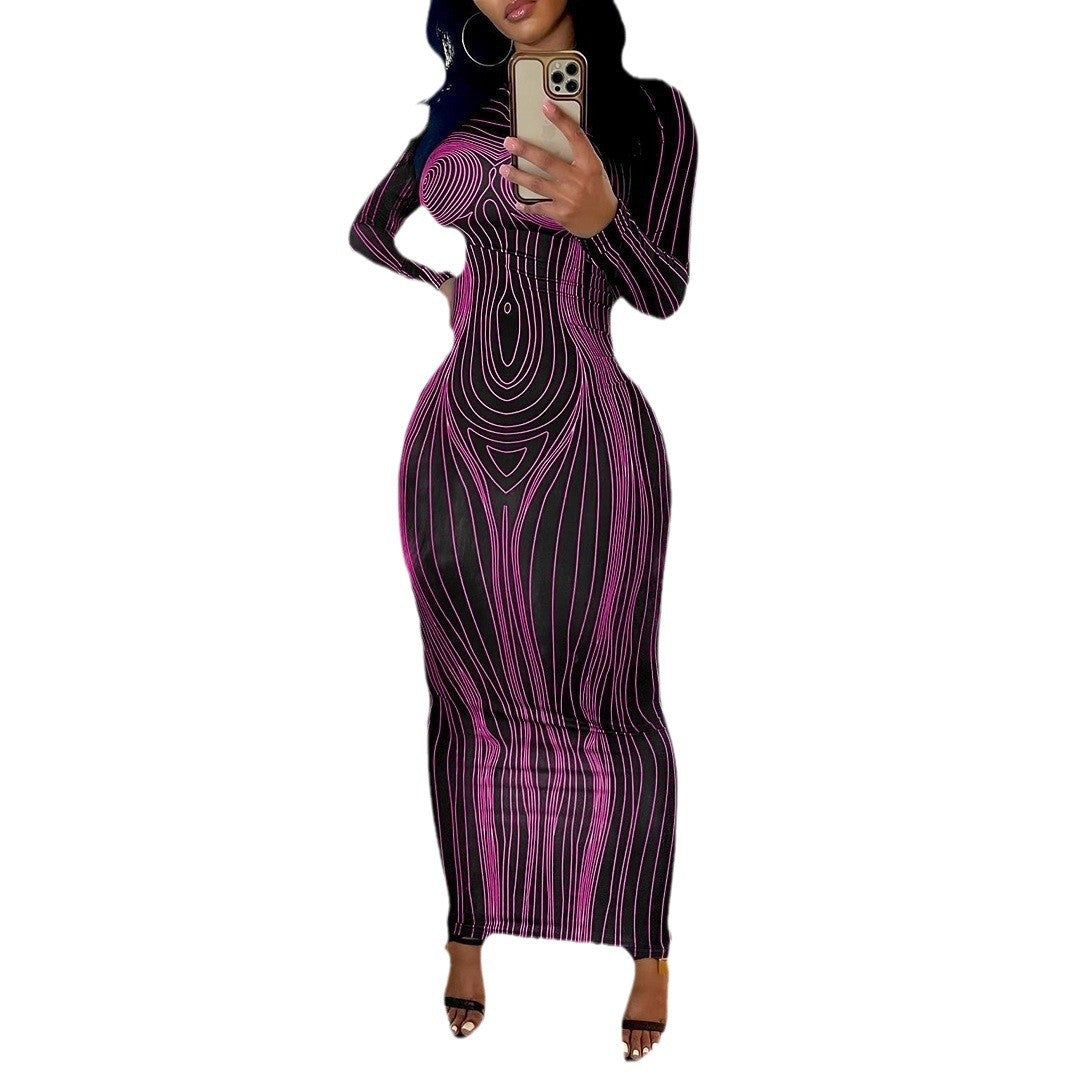 Damen Maxikleid mit strukturiertem Design R&B