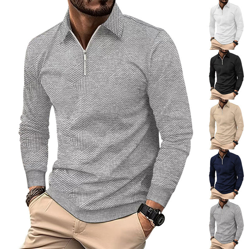 Herren modischer Stehkragenpullover mit strukturiertem Material R&B