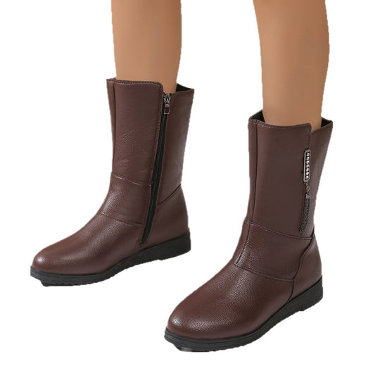 Damen modische Stiefel mit elegantem Reißverschluss und komfortabler Sohle R&B