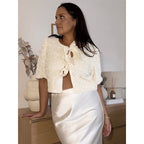 Damen Paillettenbluse mit Schleifendetails R&B