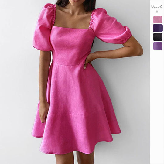 Damen Verspieltes Kleid mit großzügigen Puffärmeln und schwingendem Saum R&B
