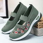 Damen Slip-On Ballerinas mit floralem Strickdesign R&B