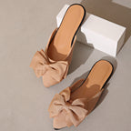 Damen modische Slides mit eleganter Schleifenverzierung R&B