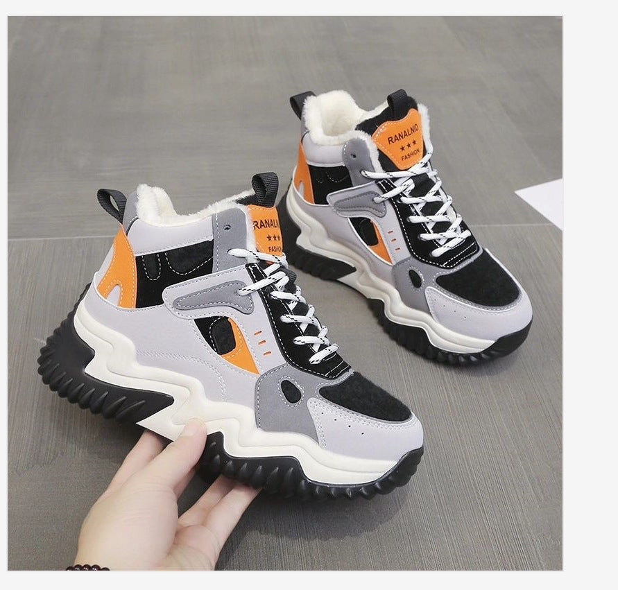 Damen Hohe Sneakers mit wärmendem Innenfutter und strukturiertem Design R&B