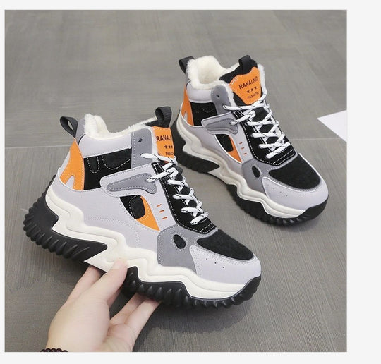 Damen Hohe Sneakers mit wärmendem Innenfutter und strukturiertem Design R&B