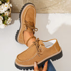 Damen Komfortable Mokassins mit robustem Profil und stilvollem Schnürdesign R&B