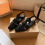 Damen Sandalen mit modernem Riemendesign und verstellbarem Schnallenverschluss