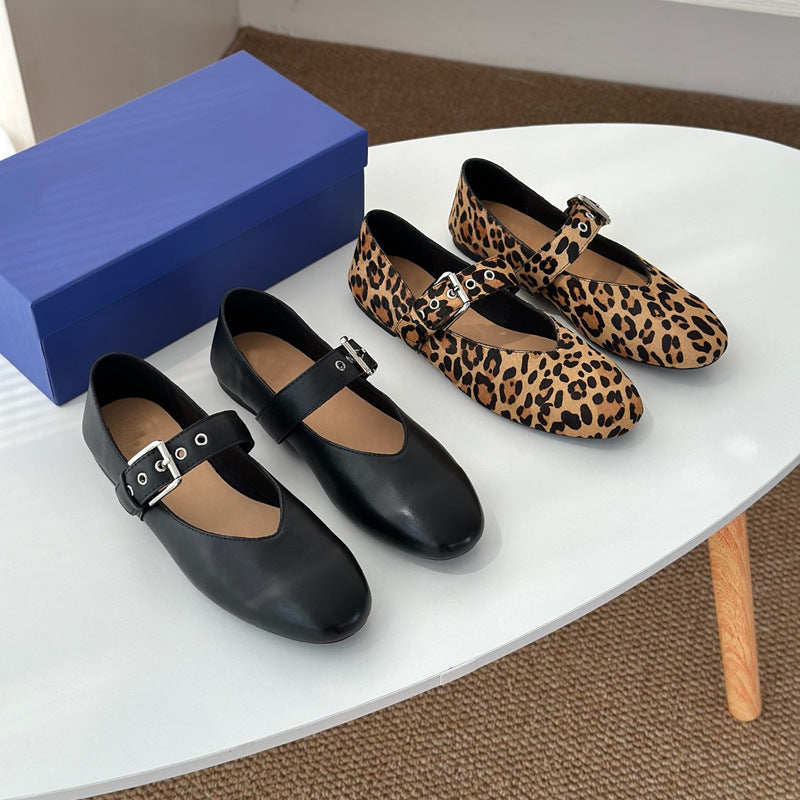 Damen elegante Ballerinas mit modischem Schnallen-Detail