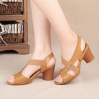 Damen elegante Riemchen-Sandalen mit komfortablem Blockabsatz