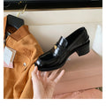 Damen elegante Loafer mit luxuriös verleimtem Leder und komfortablem Blockabsatz R&B