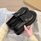 Damen modische und komfortable Loafers mit eleganter Lederoberfläche R&B