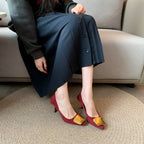 Damen Elegante Pumps mit modischem Gold-Akzent R&B