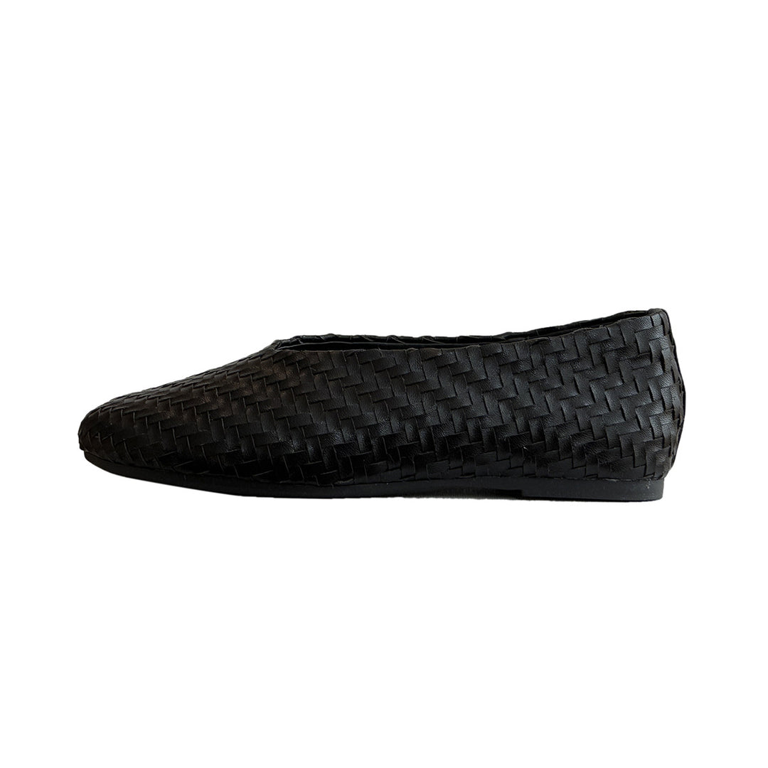 Damen Ballerinas aus hochwertigem geflochtenem Leder mit rutschfester Sohle R&B