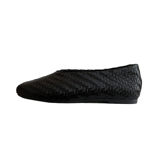 Damen Ballerinas aus hochwertigem geflochtenem Leder mit rutschfester Sohle R&B