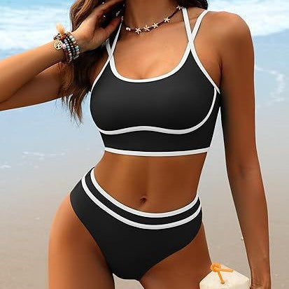 Damen Sportliches Bikini-Set mit modischem Schnitt und farblichen Akzenten R&B