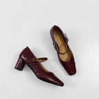 Damen Elegante Slingback-Pumps aus hochwertigem Leder mit komfortablem Blockabsatz