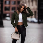 Damen Modische Bikerjacke im eleganten Design mit asymmetrischem Reißverschluss R&B