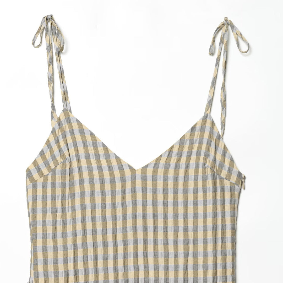 Damen Sommerkleid mit fließenden Volants und V-Ausschnitt R&B
