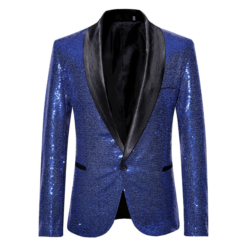 Herren eleganter Pailletten Blazer im modernen Schnitt R&B