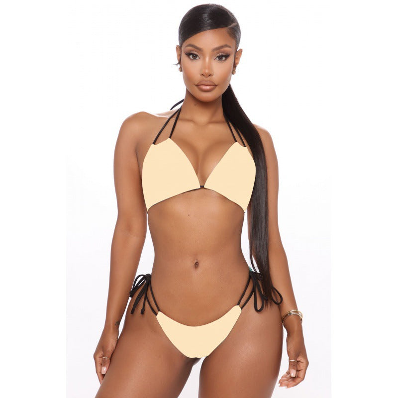Damen Triangel-Bikini mit verstellbaren Bändern und sexy Schnittdetails R&B