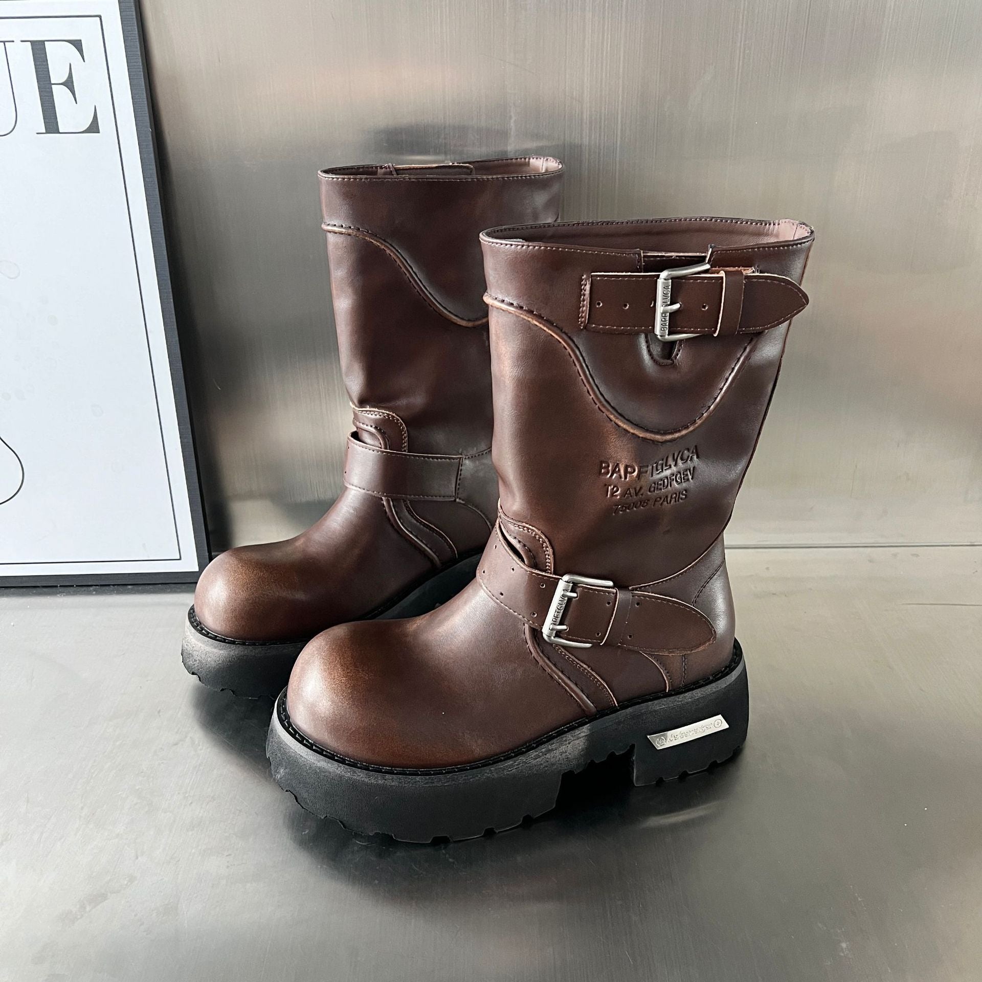 Damen modische Stiefel mit markantem Design und robustem Profil R&B