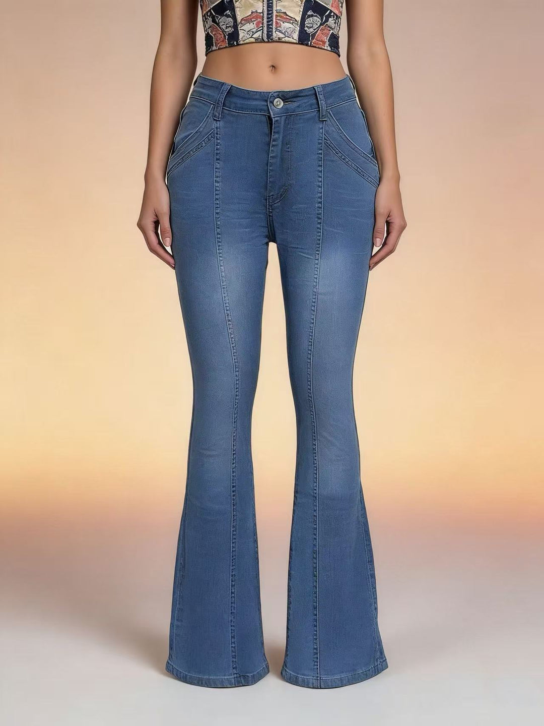 Damen Bootcut Jeans mit hohem Bund und elegantem Schnitt