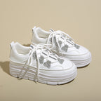 Damen Sportliche Plattform Sneakers mit glitzernden Akzenten R&B
