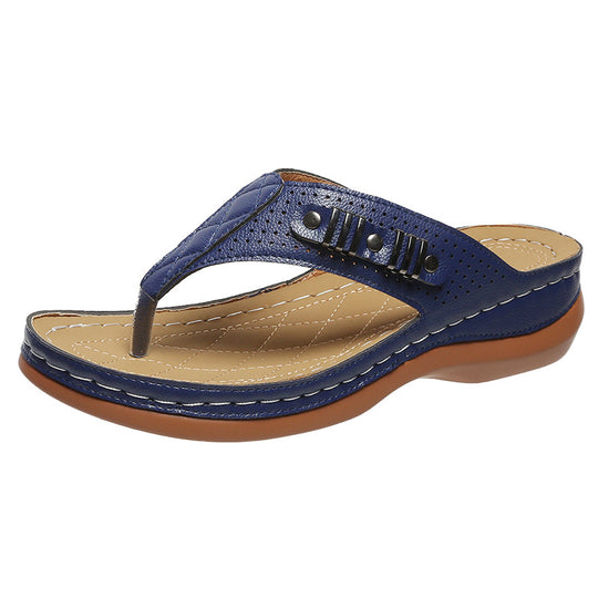 Damen Zehentrenner-Sandalen mit komfortablem Fußbett und modischem Riemendesign R&B