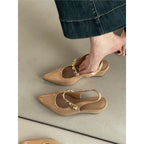 Damen Slingback-Pumps mit metallischen Akzenten R&B
