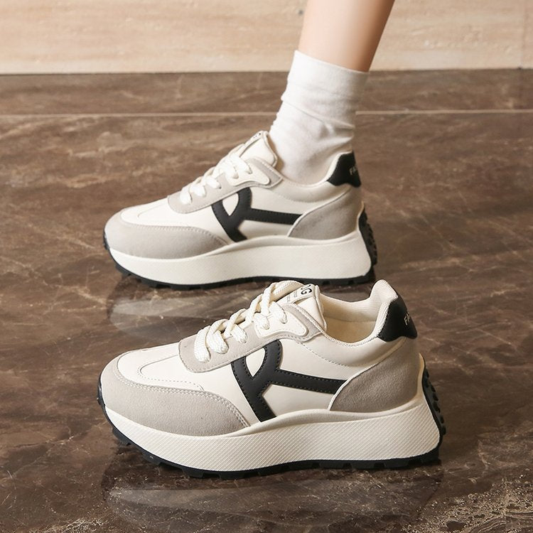 Damen sportliche Plateau-Sneaker mit stylischem Design und komfortabler Dämpfung R&B