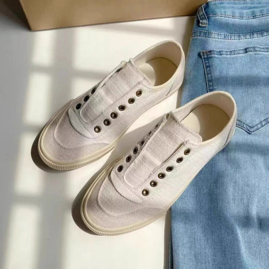 Damen Bequeme Slip-On Sneakers aus weichem Textil R&B