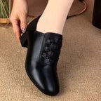 Damen elegante Schnürschuhe mit tiefem Blockabsatz und modischem Design R&B