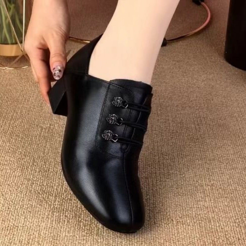 Damen elegante Schnürschuhe mit tiefem Blockabsatz und modischem Design R&B
