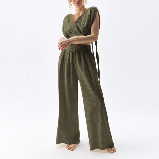 Damen Lässiger Two-Piece Jumpsuit R&B