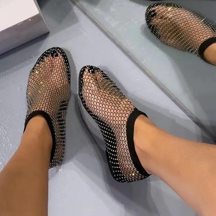 Damen Netz-Booties mit modischem Fischgrätdesign und atmungsaktiver Struktur R&B