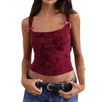 Damen Blumendesign Crop-Top R&B