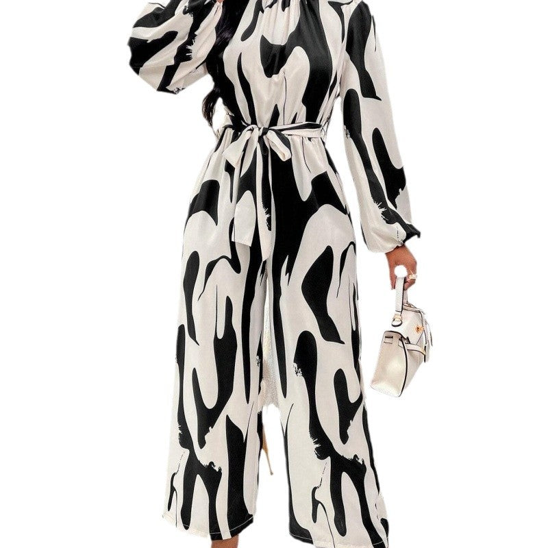 Damen Maxikleid mit stylischem Wickel-Design und eleganten Puffärmeln R&B