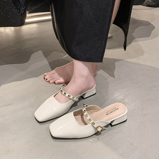 Damen elegante Slingback-Mules mit modischem Absatz R&B