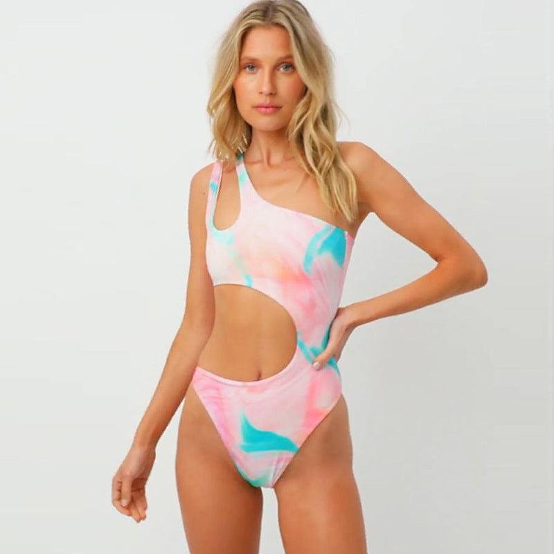 Damen Einteiliger Badeanzug mit innovativem Cut-Out und asymmetrischem Design R&B