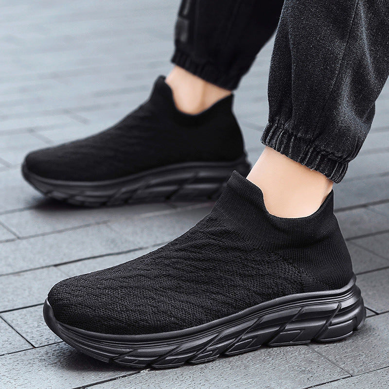 Damen Bequeme High-Top Sneakers mit elastischem Strickoberteil R&B