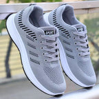 Damen Sportliche Schnür-Sneakers mit atmungsaktiver Mesh-Oberfläche und dämpfender Sohle R&B