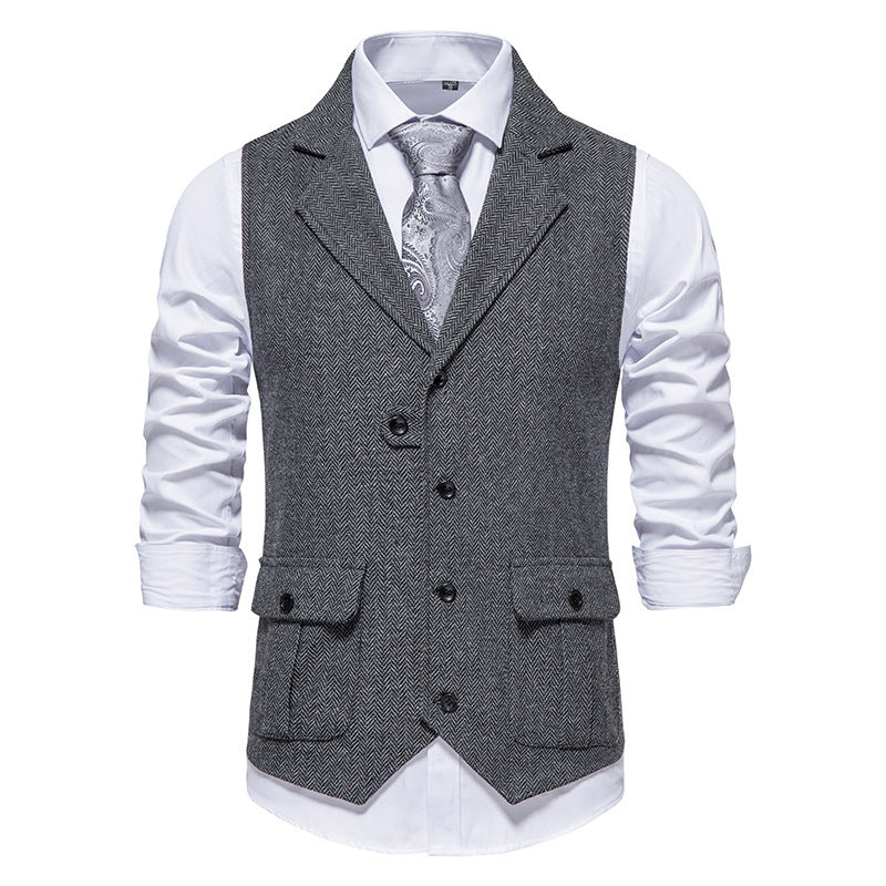 Herren Weste im klassischen Herringbone-Design R&B