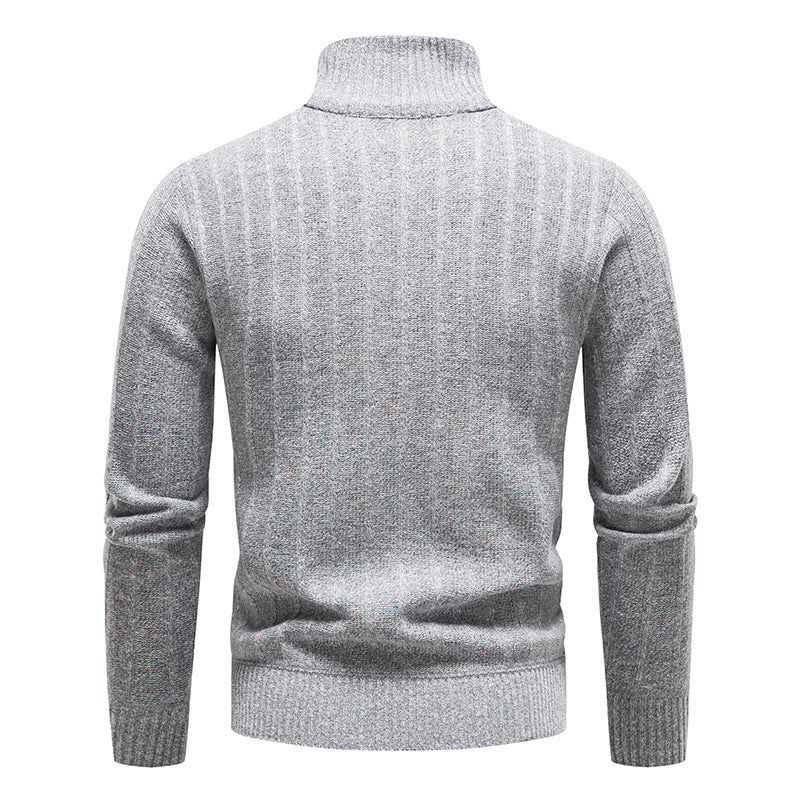Herren modischer Strickpullover mit halbem Reißverschluss R&B