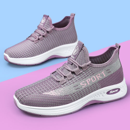 Damen Sportliche Sneakers mit atmungsaktiver Strickoberfläche und rutschfester Sohle R&B