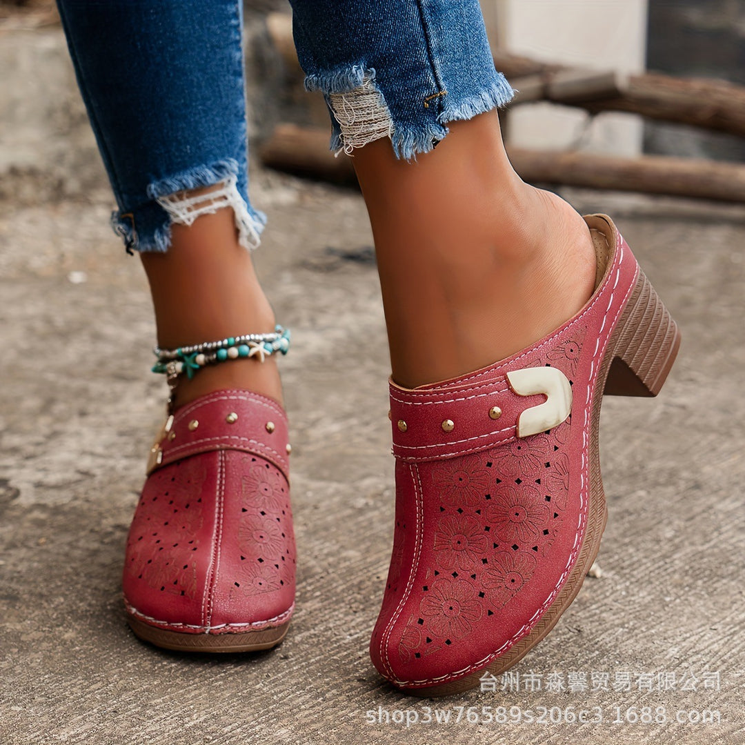 Damen Clogs mit atmungsaktivem Design und eleganten Perforationen R&B